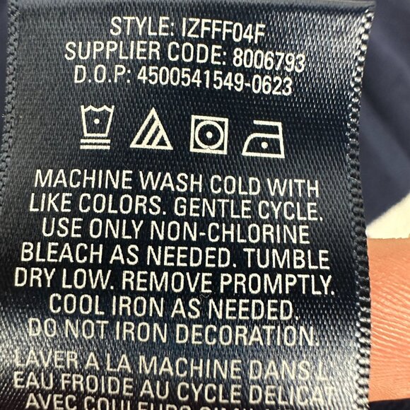 IZOD Men's Half-Zip Sweater Size L Navy White & Gray Stripes Cotton - Picture 5 of 6